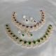 Handmade Brass Metal Jewellery Green Teardrop Necklace Set